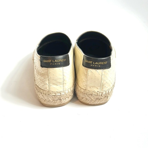 Saint Laurent Cream Lacquered Ayers Espadrilles - Picture 3 of 11